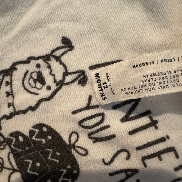 White Llama Print Kids One Piece - Picture 3 of 4